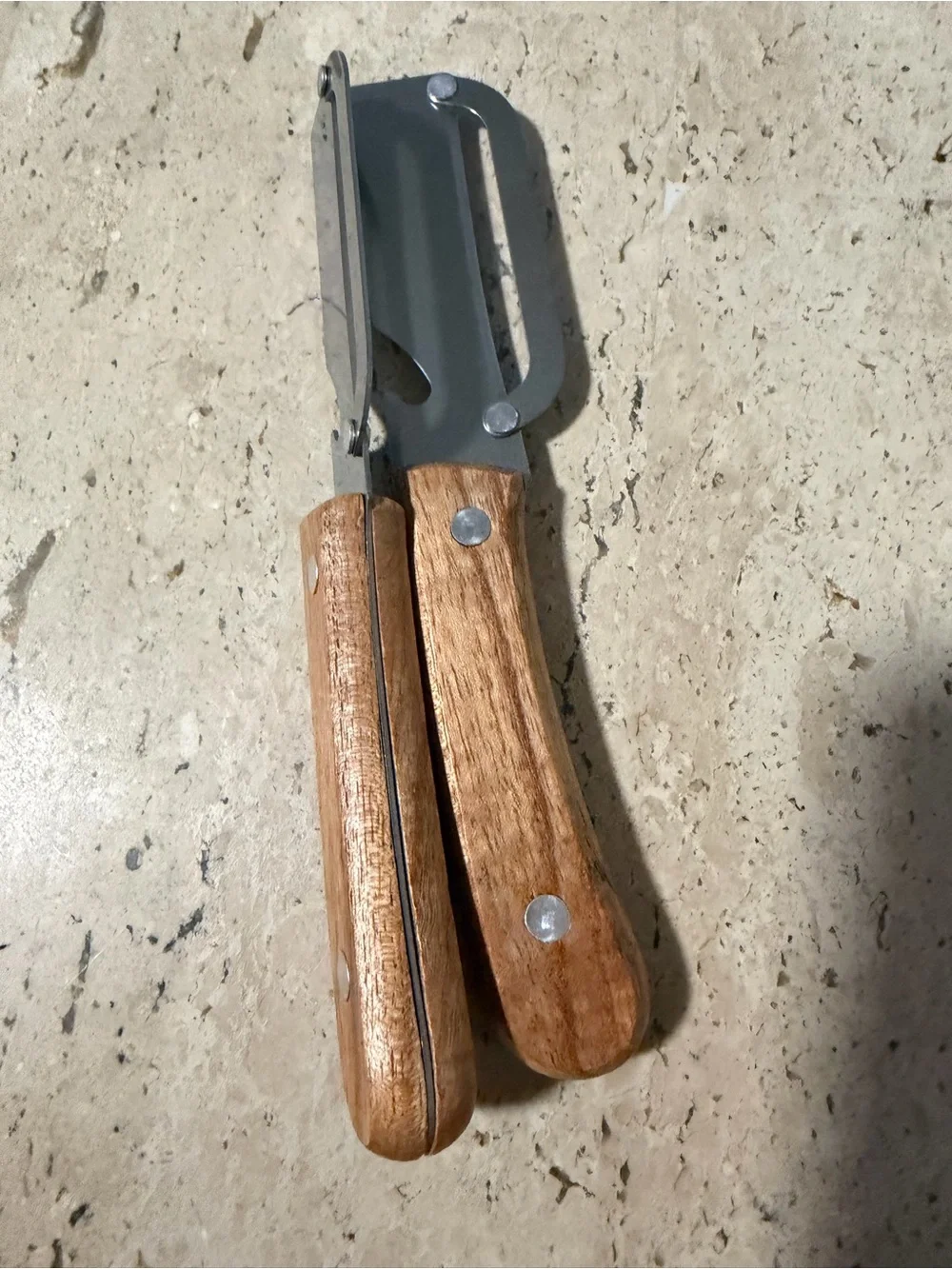 Multi Functional Premium Veg Peeler with Wooden Handle & Bottle Opener 2 Pack